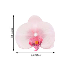 20 Silk Artificial Orchids Flower Heads Pink - Versatile Floral Accents for DIY Floral Arrangements Corsages & Event Decor 4"