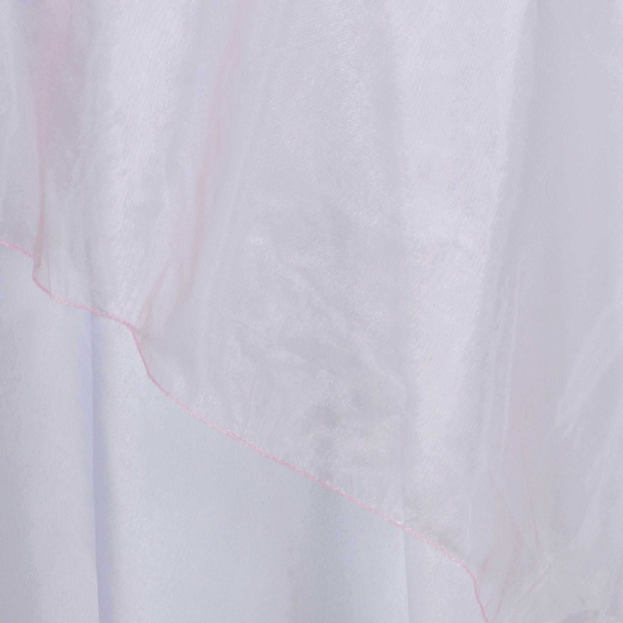 Organza 72"x72" Table Overlay Square Tablecloth Pink - Sheer Design for Stylish Events