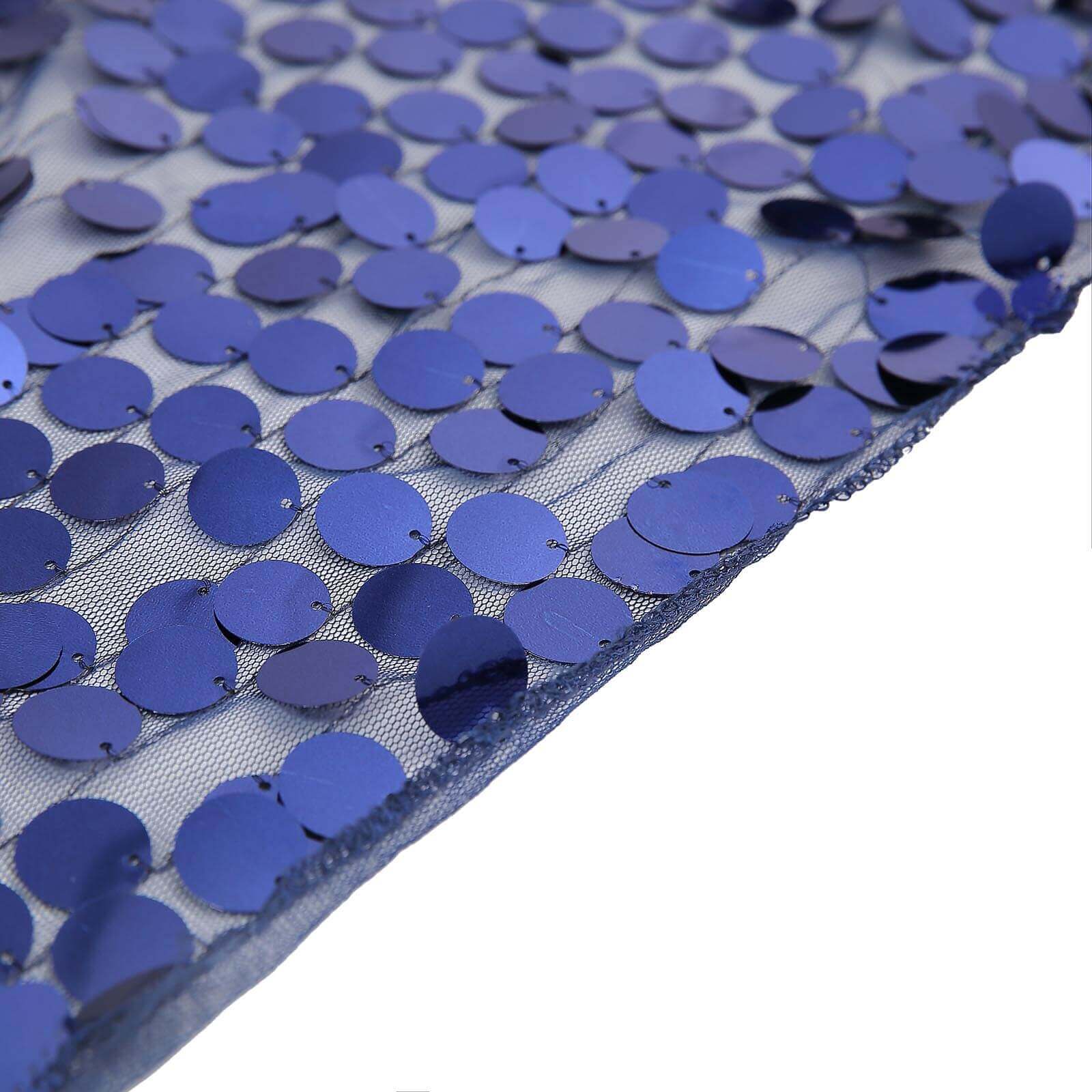 Big Payette Sequin 13"x108" Table Runner Navy Blue - Dazzling Design