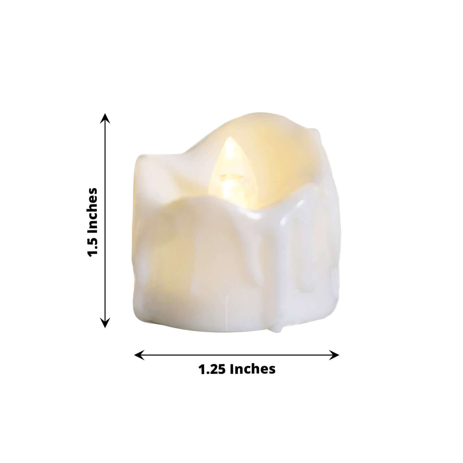 12-Pack LED Flameless Luminaria Lighting Warm White - Battery Operated Tealight Candles with Realistic Wax Design 1.5"