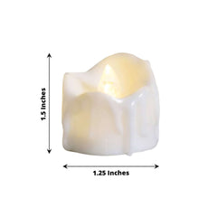 12-Pack LED Flameless Luminaria Lighting Warm White - Battery Operated Tealight Candles with Realistic Wax Design 1.5"