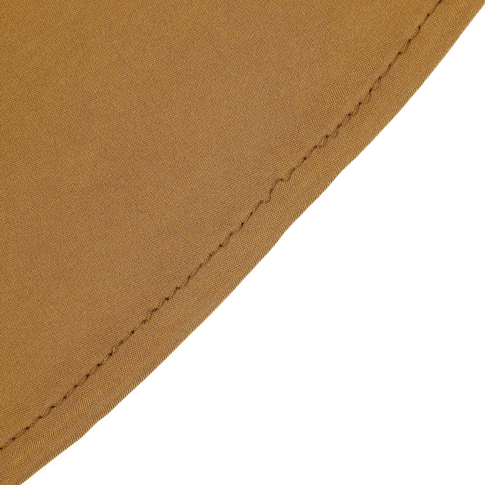 Spandex 32" Round Cocktail Table Cover Skirt Gold With Natural Wavy Drapes - Stylish & Sophisticated Event Decor
