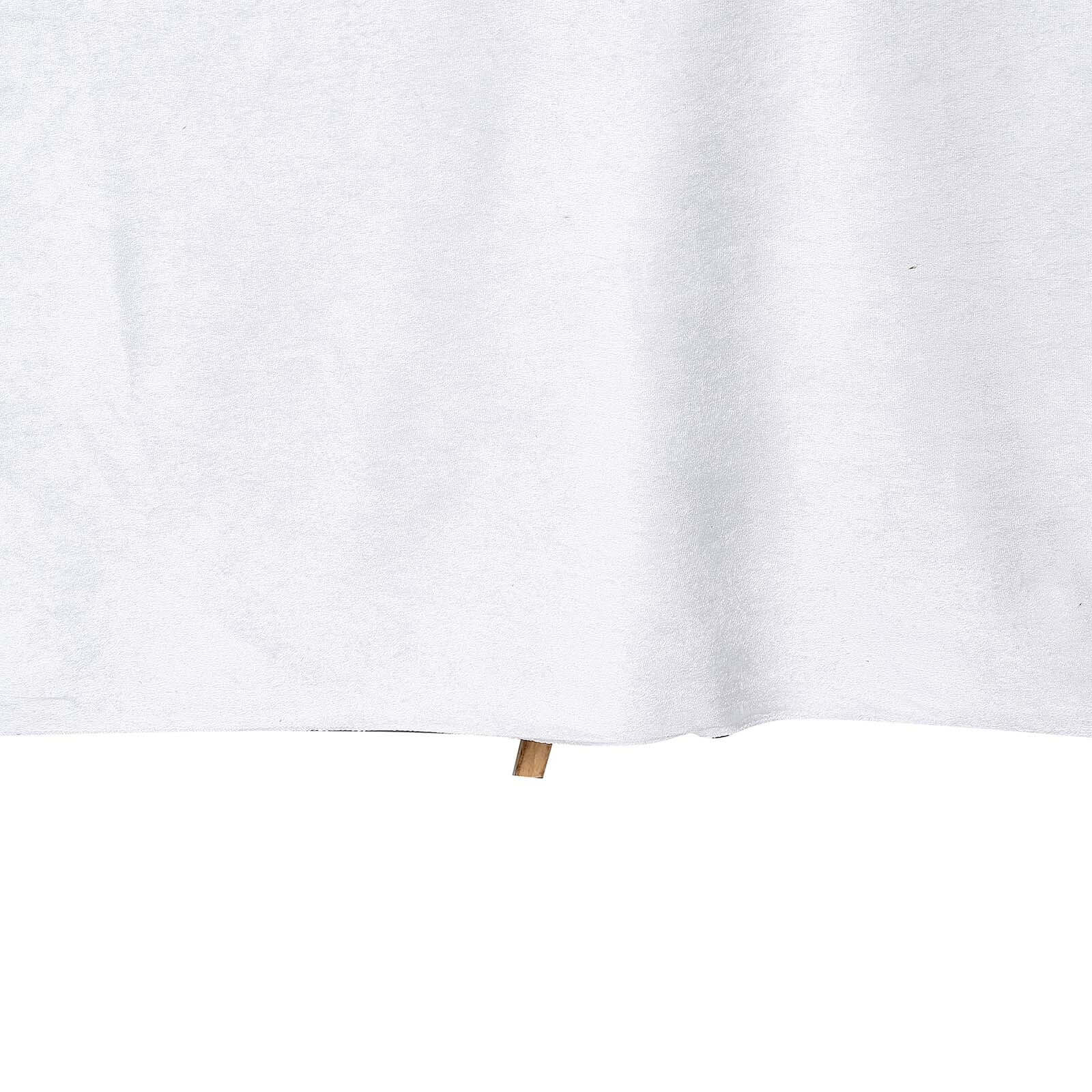 90"x132" White Seamless Premium Velvet Rectangle Tablecloth, Reusable Linen for 6 Foot Table With Floor-Length Drop