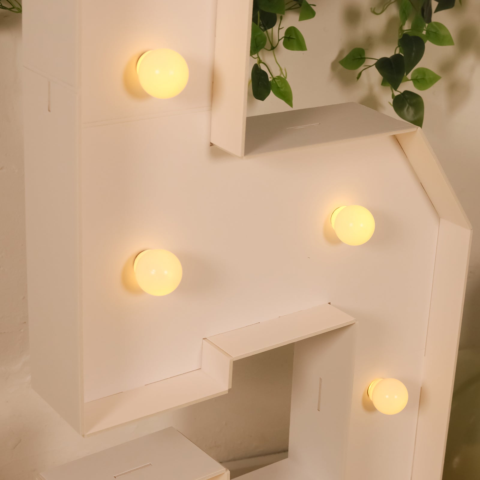 Giant LED Marquee Light Up Number "5", White 4ft Pre-Cut Foam Board with 10 Warm White Battery Operated LEDs, Glue Gun and Sticks