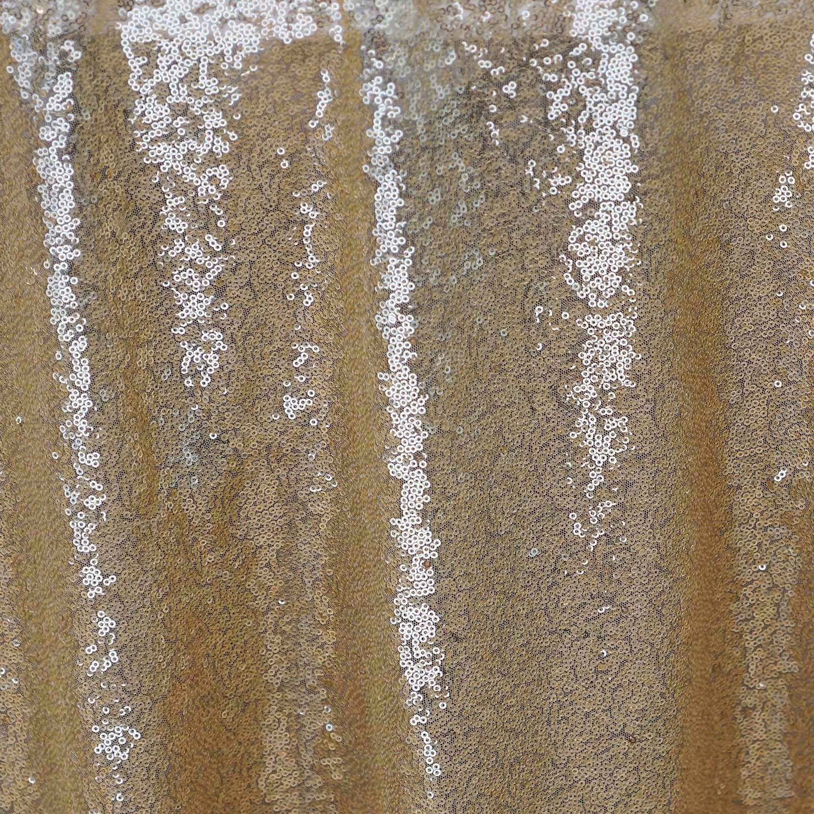 Sequin 60"x126" Rectangle Tablecloth Champagne - Glittering Finish Table Cover