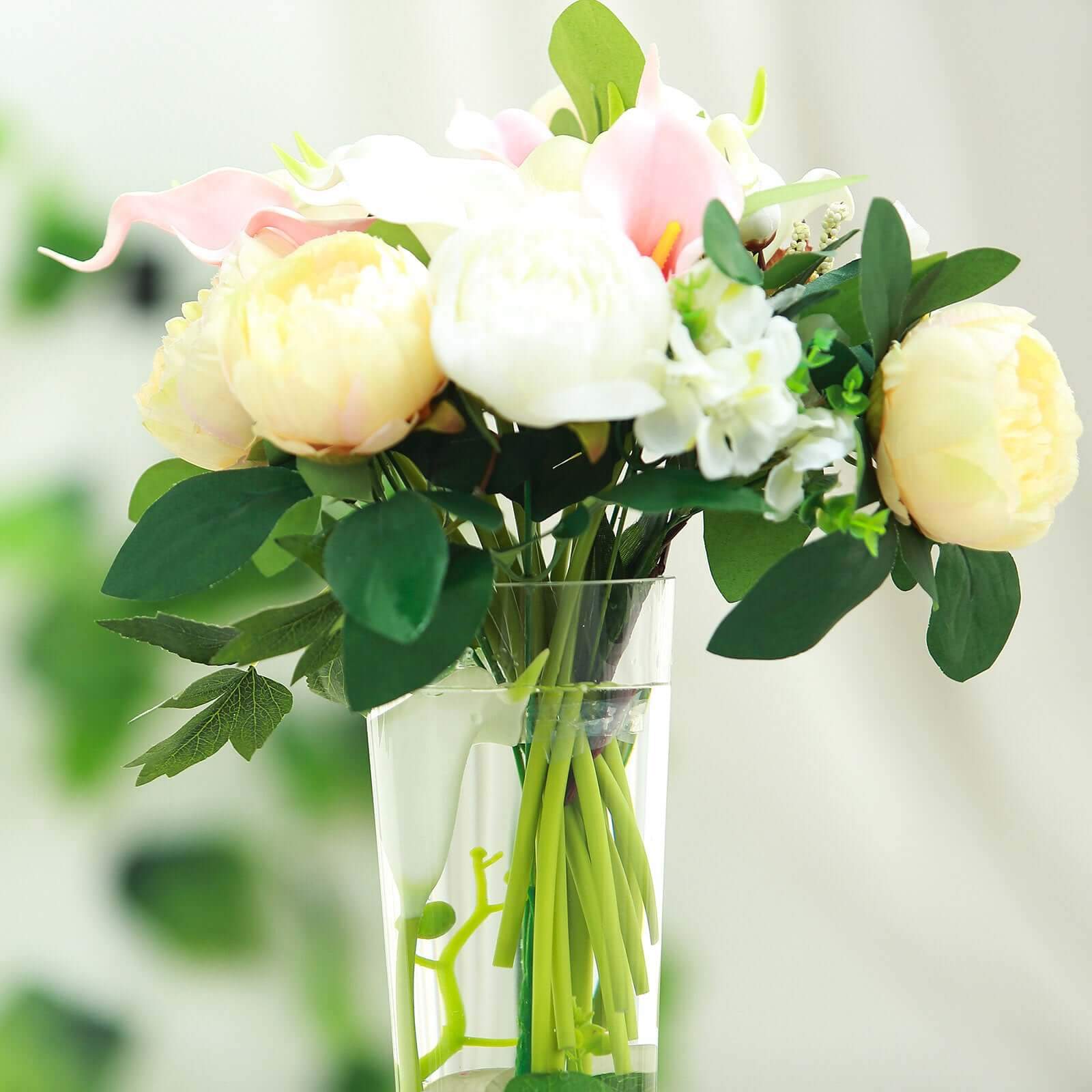 6-Pack Glass Trumpet Vases Clear - Durable Design for Chic Event Displays 24"