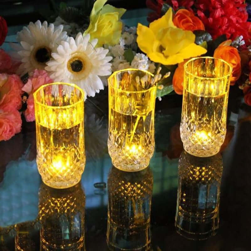 12-Pack LED Lights Flower Design - Submersible Waterproof White Battery Operated