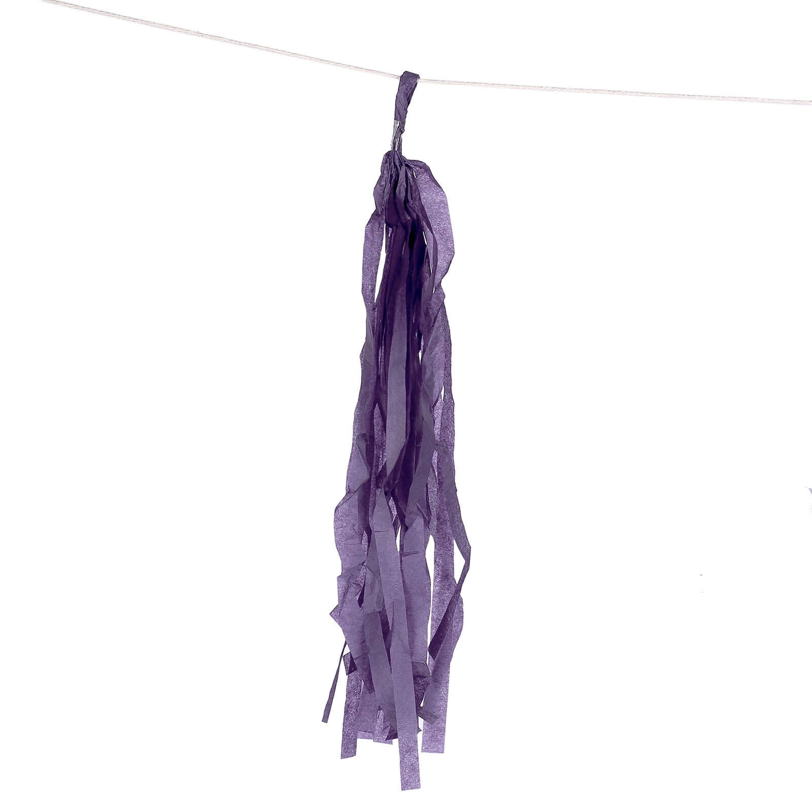 12 Pack Pre-Tied Purple Tissue Paper Tassel Garland With String, Hanging Fringe Party Streamer Backdrop Decor