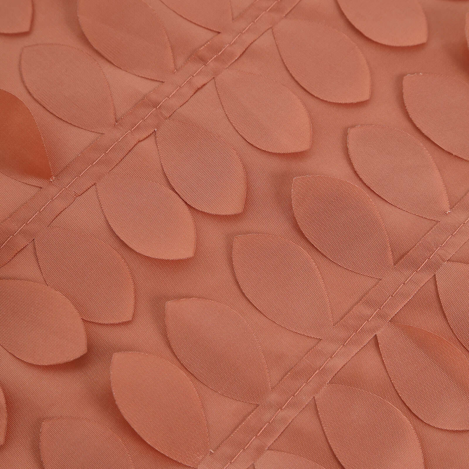 Taffeta 54"x54" Table Overlay Square Tablecloth Terracotta 3D Leaf Petal Table Cover