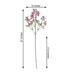 4 Stems 27" Fuchsia Artificial Silk Babys Breath Gypsophila Flowers