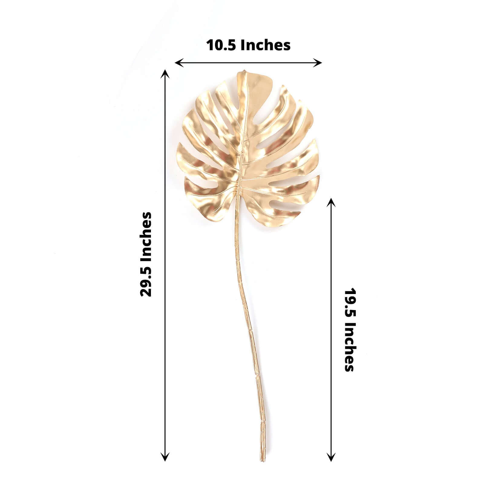 3 Pack 29" Metallic Gold Artificial Monstera Leaf Stems, Faux Palm Leaves, Tropical Floral Arrangements, Faux Plant Vase Filler