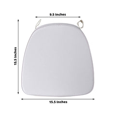 Chiavari Chair Cushion with 1.5" Thick Memory Foam and Ties Silver - Stylish Removable Cover for Comfort
