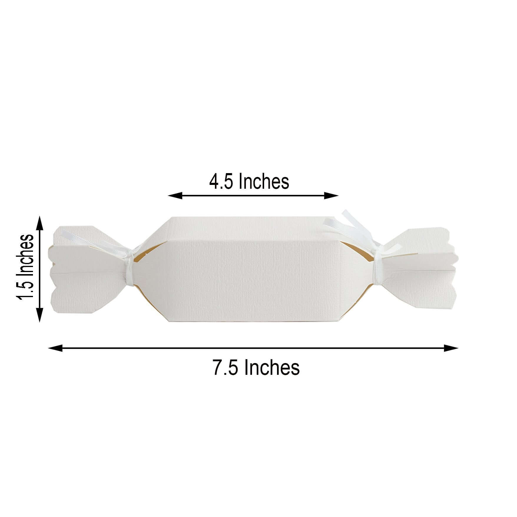 25 Pack White Candy Shape W Satin Ribbon Party Favor Gift Boxes
