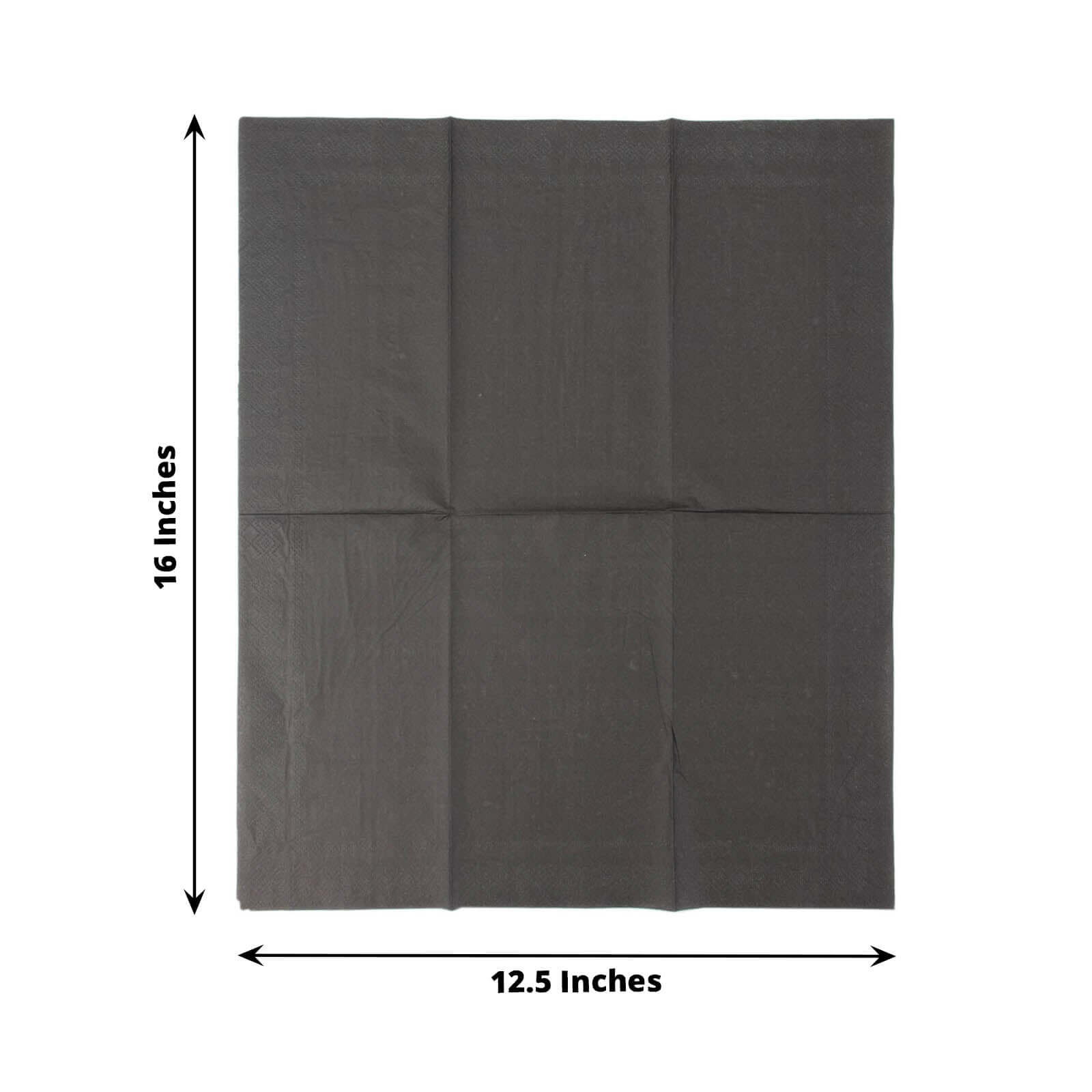 50-Pack Paper Napkins Soft Black - Disposable 2-Ply Cocktail and Beverage Napkins for Weddings