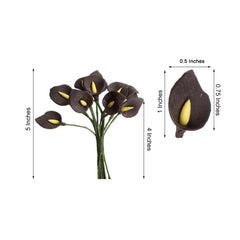 144 Pack 5" Chocolate Peacock Spread Foam Craft Calla Lilies