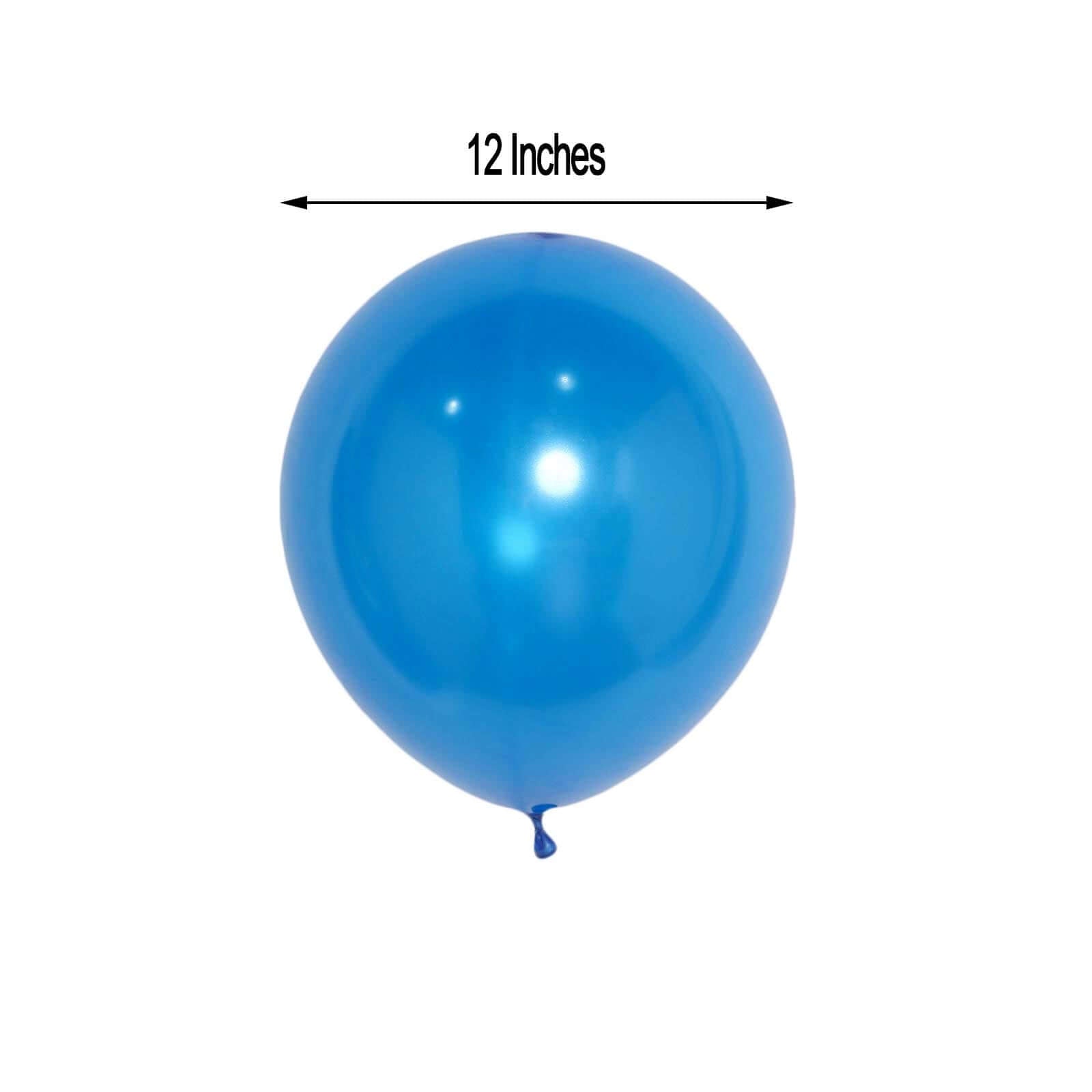 25 Pack 12" Shiny Pearl Royal Blue Latex Helium or Air Balloons