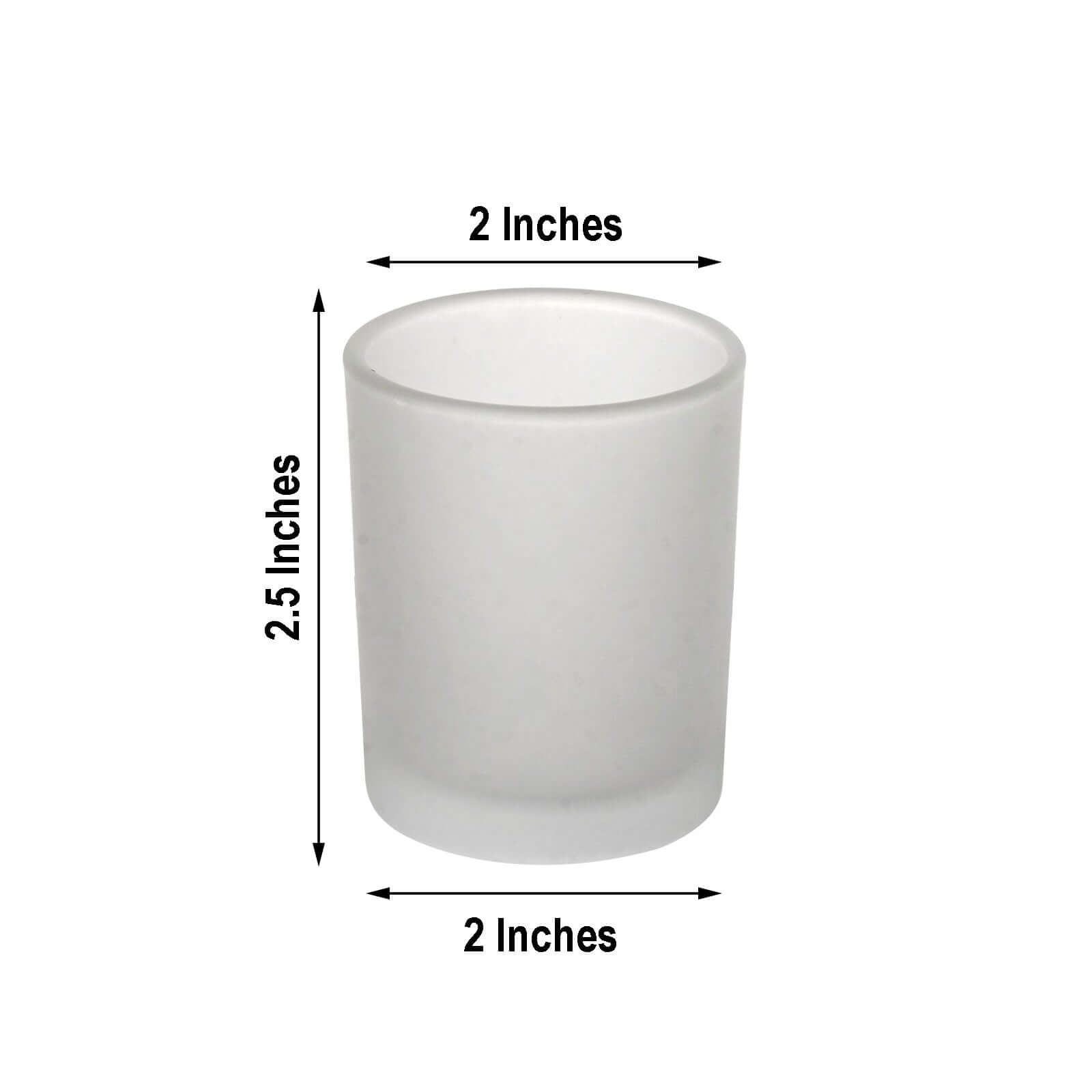 12-Pack Glass Votive Candle Holders Frosted - Tealight Holder Set for Weddings and Events 2.5"