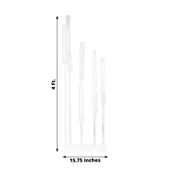 9-Arm Cluster Acrylic Candelabra Clear with Square Base - Sophisticated Taper Candle Holder Table Centerpiece for Pillar Candles 4ft