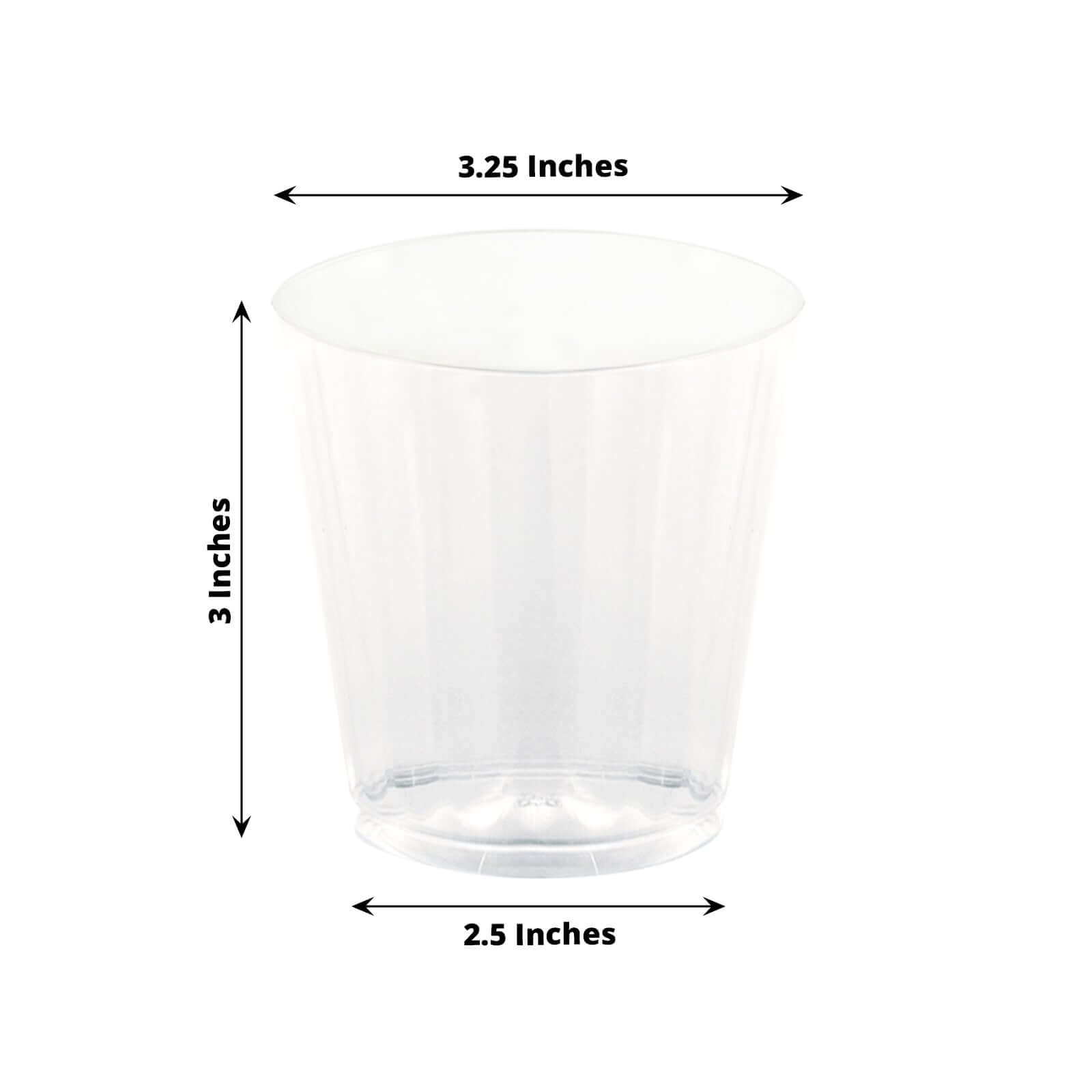 25-Pack Plastic Party Cups Crystal Clear with Rounded Rim - Durable Hard Disposable Drinkware 9oz