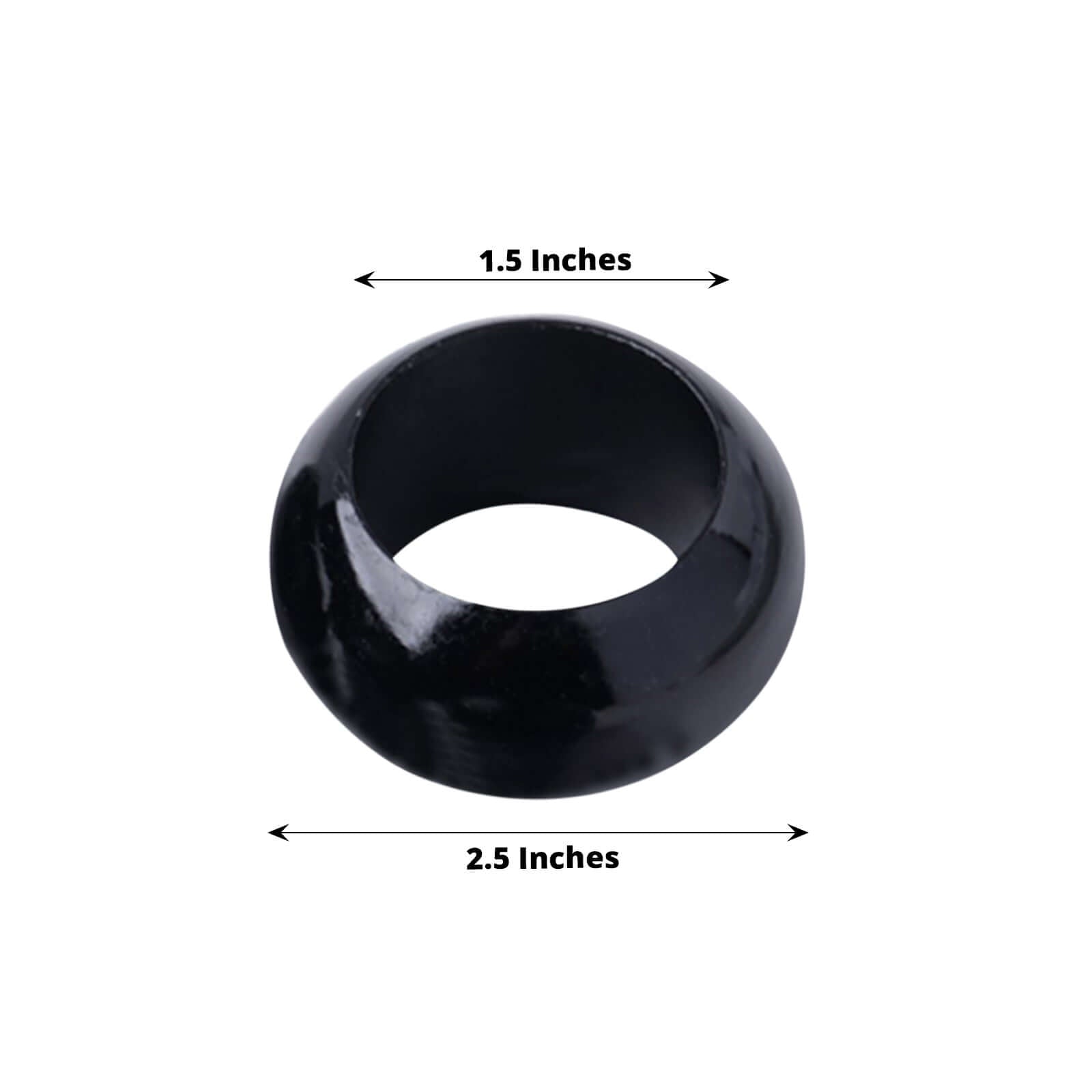 4 Pack Shiny Metallic Black Acrylic Napkin Rings