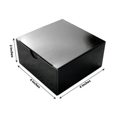 100 Pack 4"x4"x2" Black Cake Cupcake Party Favor Gift Boxes, DIY