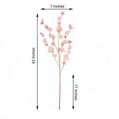 2 Branches 42" Tall Blush Artificial Silk Carnation Flower Stems