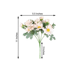 4 Bushes 11" Blush Artificial Silk Daisy Flower Bouquet Branches