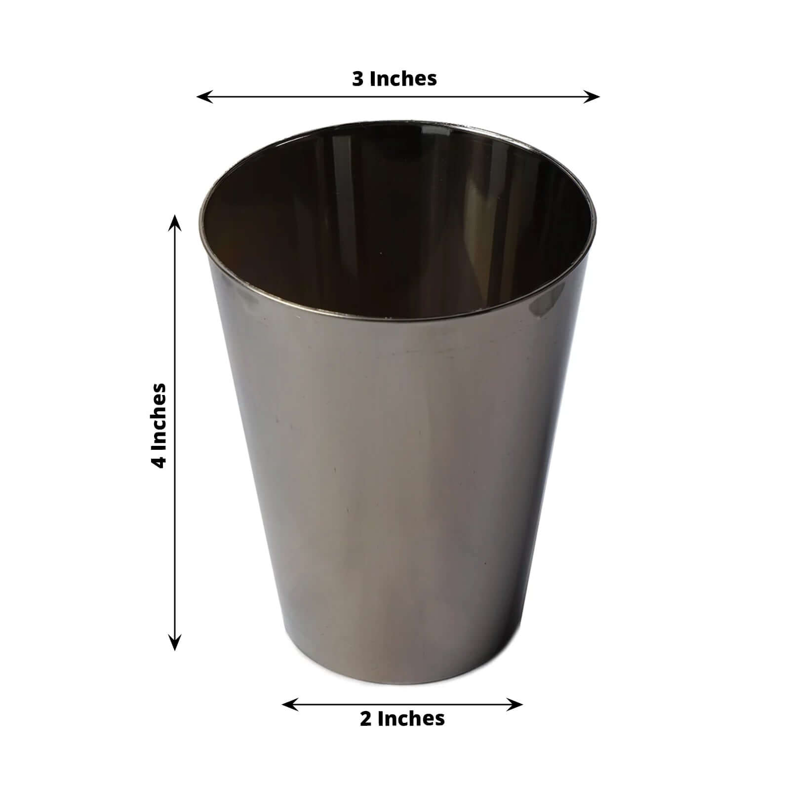 12-Pack Plastic Party Cups Sleek Chrome Silver - Durable Disposable Cups for Drinks 7oz