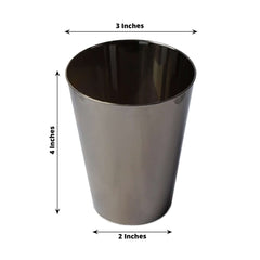 12-Pack Plastic Party Cups Sleek Chrome Silver - Durable Disposable Cups for Drinks 7oz