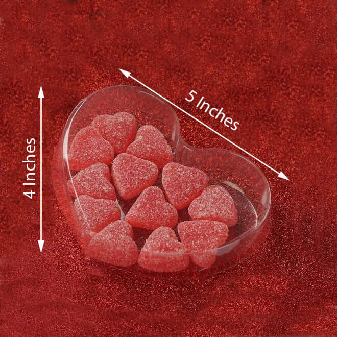 25 Pack 5"x4" Clear Plastic Heart Shaped Party Favor Boxes, Transparent Cupcake Candy Display Gift Boxes