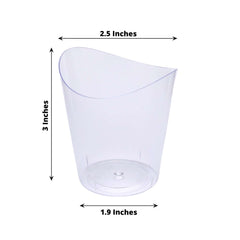 24-Pack Plastic Dessert Snack Cups Clear - Disposable Mini Appetizer Party Cups with Wavy Rim for Ice Cream, Dips & Snacks 4oz