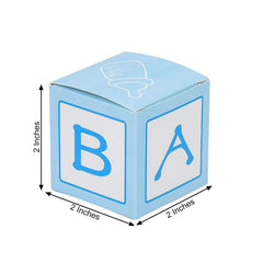 25 Pack 2" Light Blue Baby Shower Party Favor Candy Gift Boxes