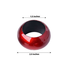 4 Pack Shiny Metallic Red Acrylic Napkin Rings