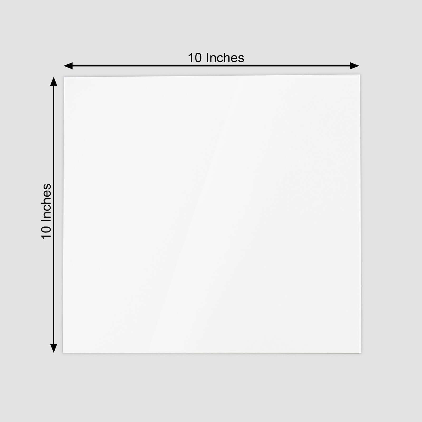 2 Pack 10" Square White Acrylic Plexiglass Sheets, 3mm Thick Top Plates With Protective Film