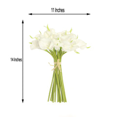 20 Stems 14" White Artificial Poly Foam Calla Lily Flowers