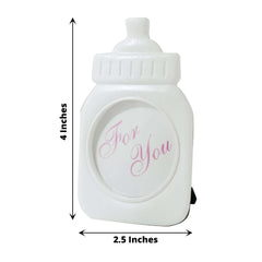 4 Pack White Resin 4" Baby Feeding Bottle Picture Frame Party Favors, Baby Shower Favors, Gender Reveal Party Gifts