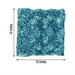 16" Turquoise Satin Rosette Chiavari Chair Caps, Chair Back Covers