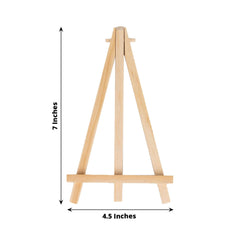 10-Pack Wooden Display Easel Stands DIY Small Design Natural - Rustic Place Card Table Number Holders 7"