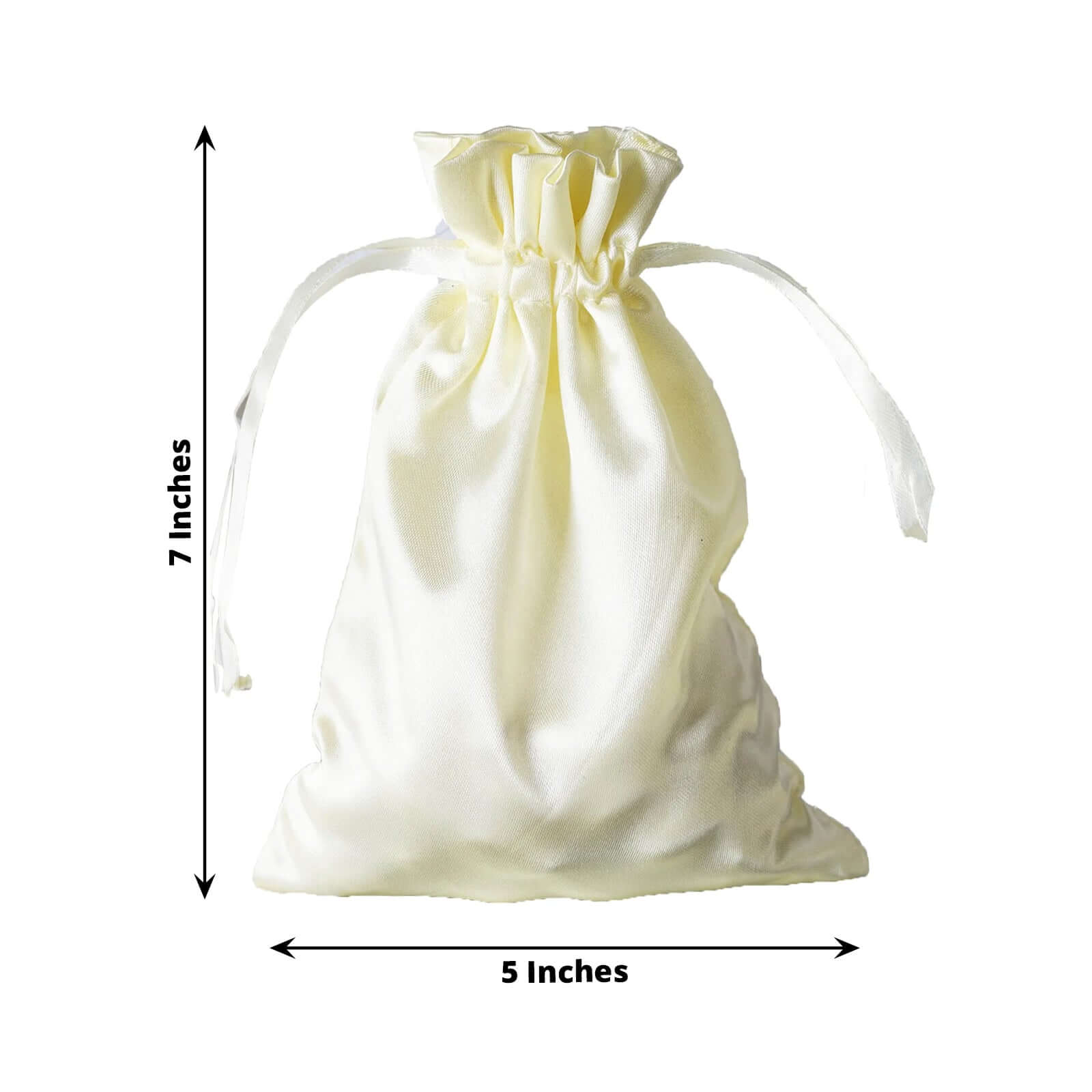 12 Pack 5"x7" Yellow Satin Drawstring Wedding Party Favor Gift Bags