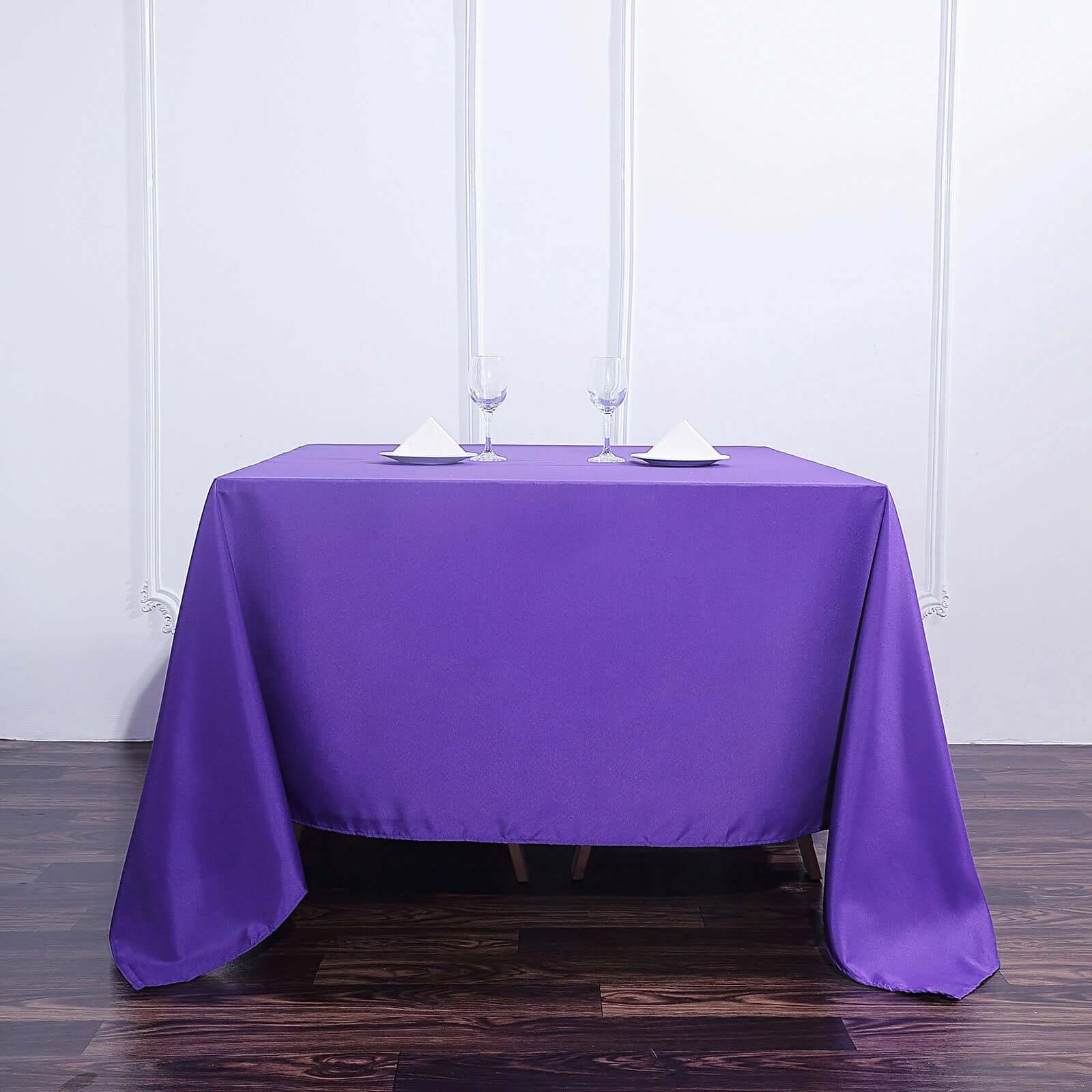 Polyester Square 90"x90" Tablecloth Purple - Wrinkle-Resistant & Durable Table Cover