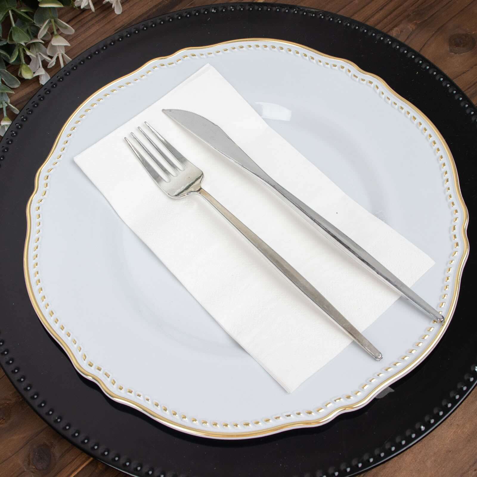 50-Pack Paper Napkins Soft White - Disposable 2-Ply Cocktail and Beverage Napkins for Weddings