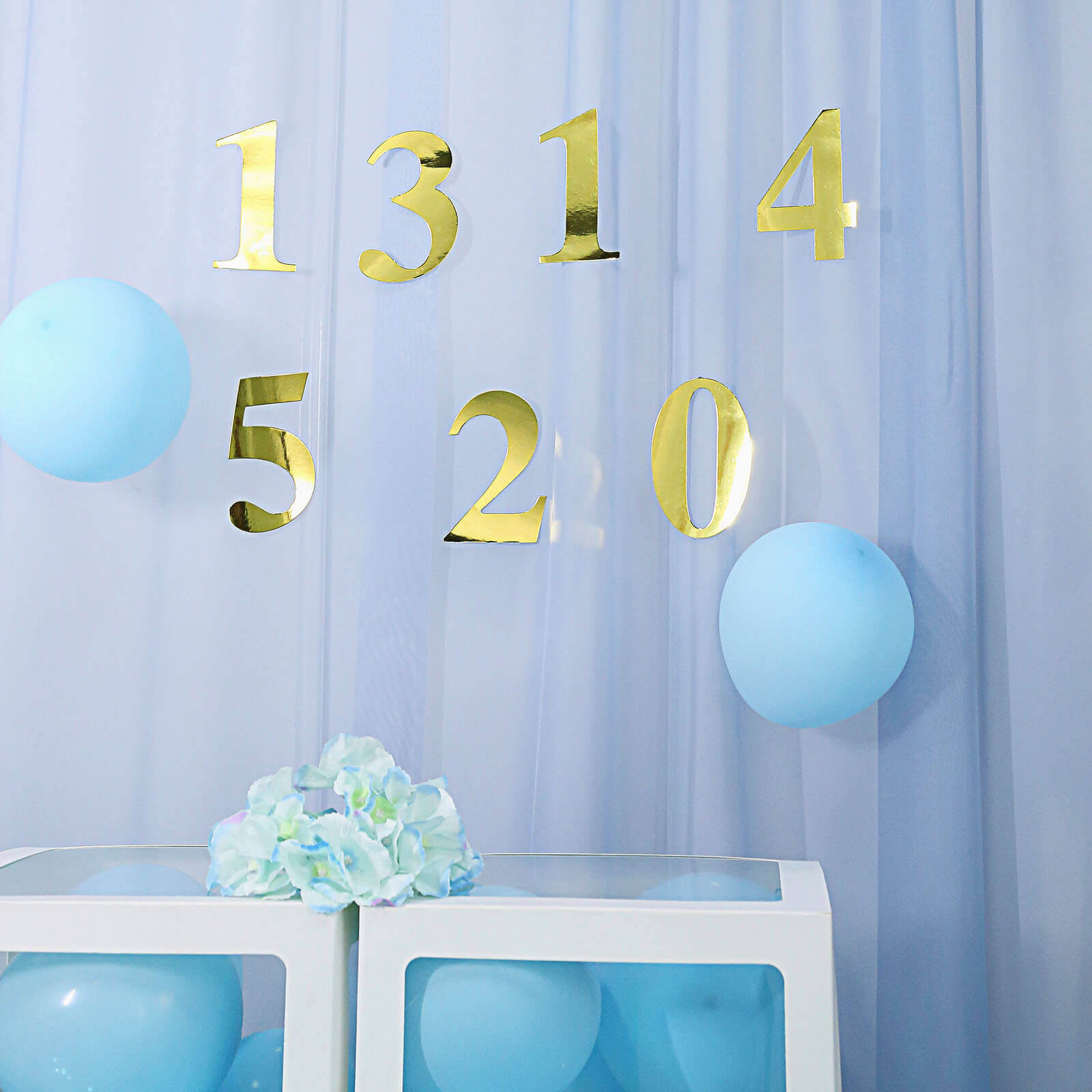 4-Pack Stickers Banner Custom 0-9 Number "5" Design Gold - Milestone Age and Date Stick-On Numbers 5"