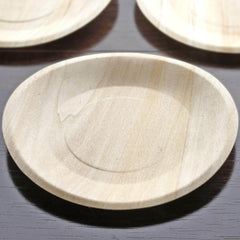 25-Pack Birchwood 9" Round Dinner Plates - Natural Eco Friendly Wooden Disposable Plates for Farmhouse-Style Events, Parties & Gatherings
