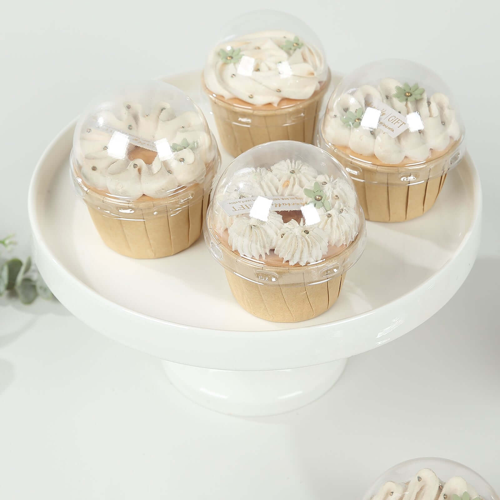 50-Pack Plastic Dome Lids For Cupcake Liners Clear - Food Safe Disposable Baking Cake Cup Lids for Dessert Buffets Bakery Displays & Party Favors 3"