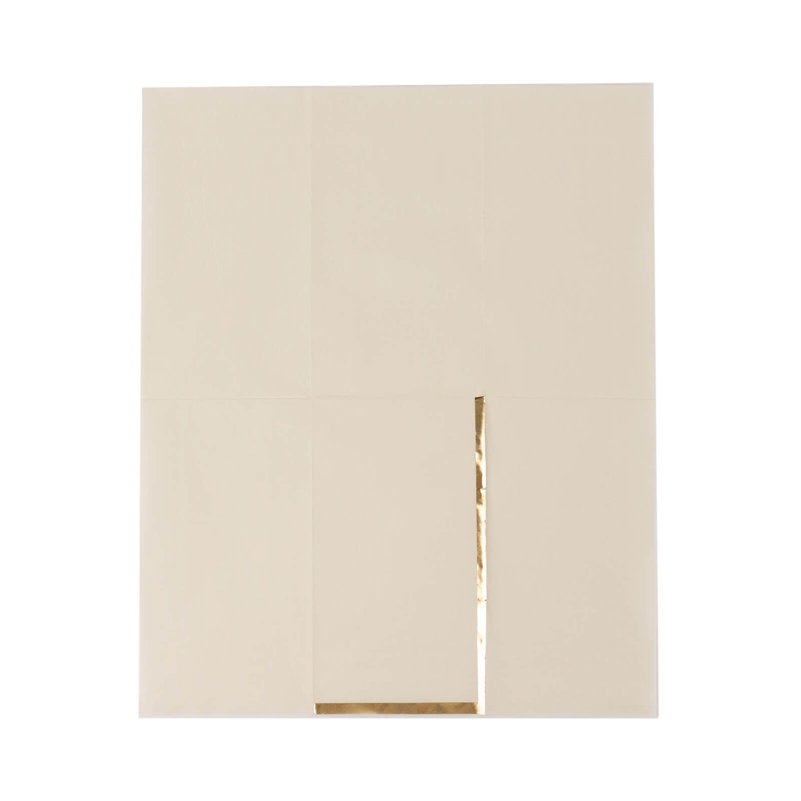 50-Pack Paper Dinner Napkins Ivory with Gold Foil Edge 2 Ply - Stylish Disposable Napkins