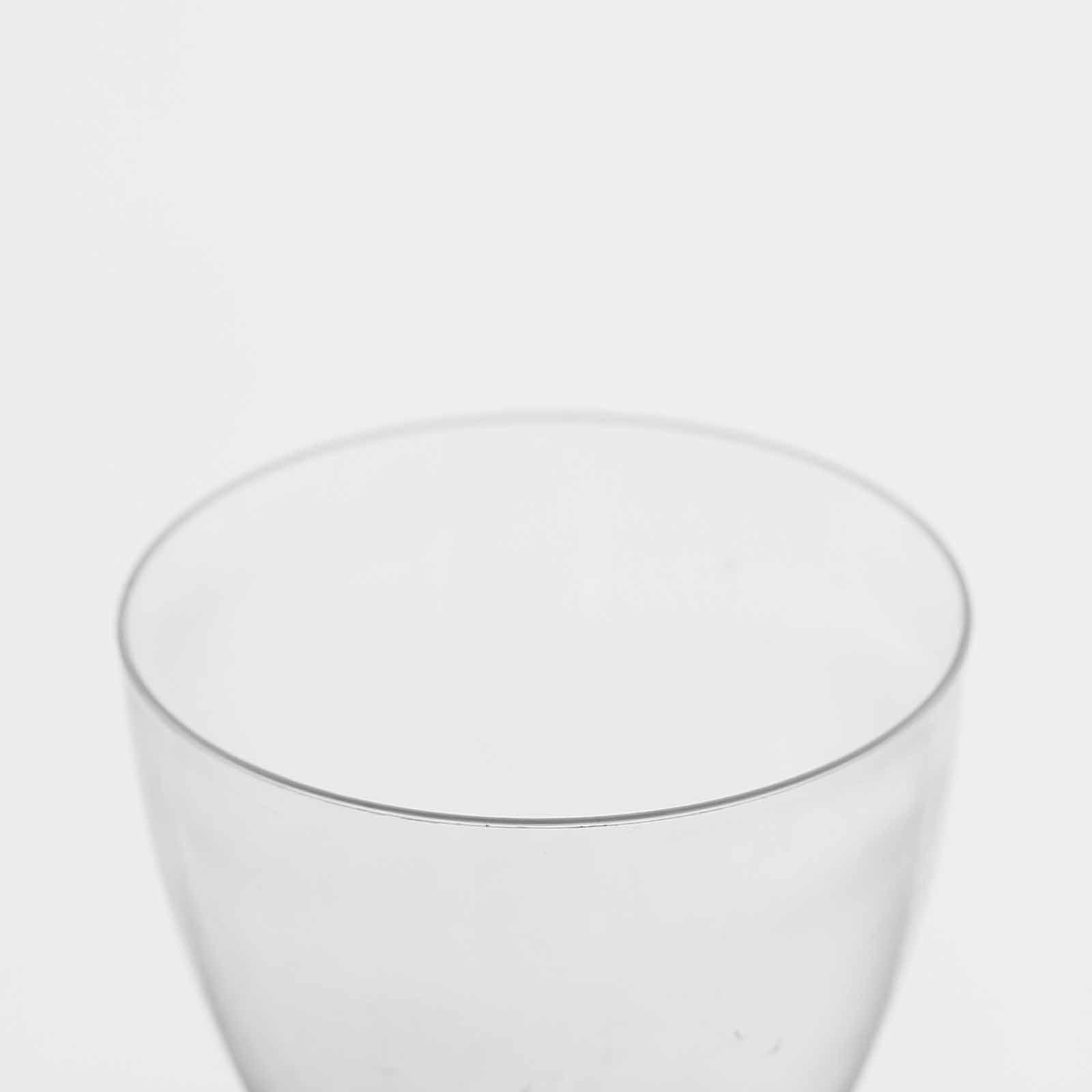 12-Pack Plastic Wine Glasses Clear Short Hollow Stem - Stylish Disposable Cups for Wine 6oz