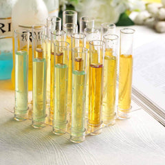 16-Pack Plastic Shot Glasses Clear Test Tube - Lightweight Disposable Glasses with Tray for Events 1oz