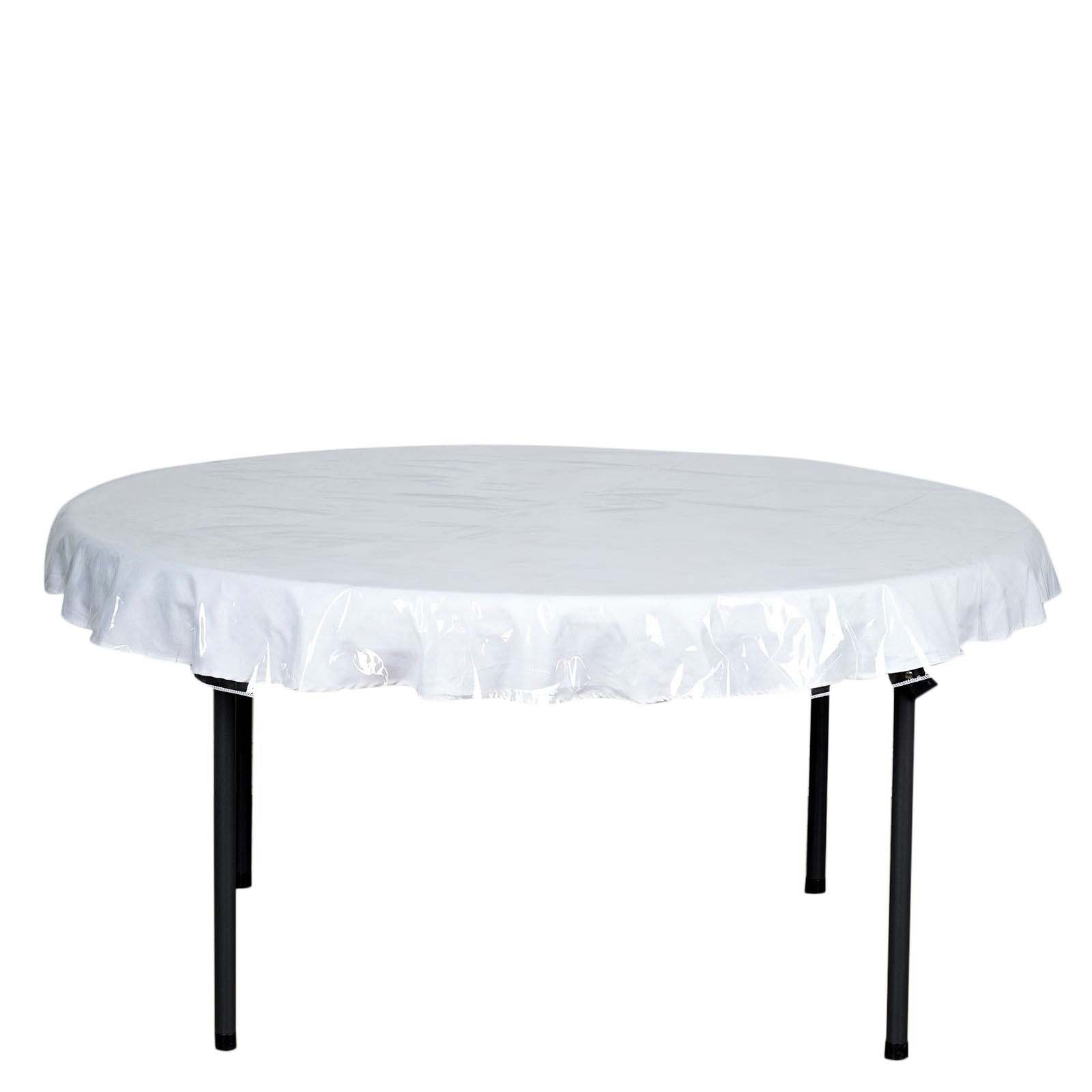 Vinyl Tablecloth Clear Eco-Friendly Round - Reliable PVC Tablecloth 70" 10 Mil Thick