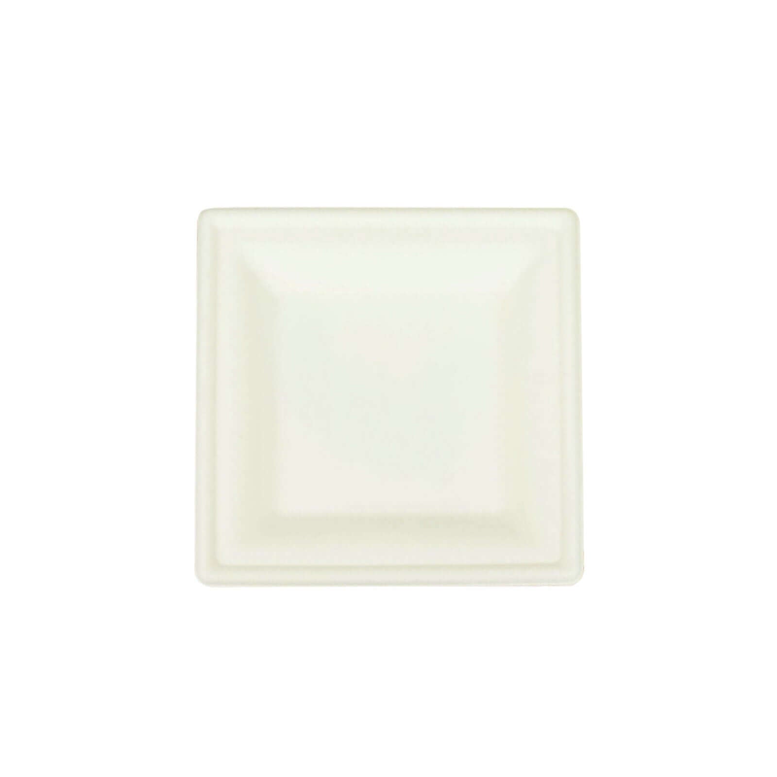 50-Pack Bagasse 8" Square Dessert Plates White with Wide Rim - Eco Friendly Sugarcane Appetizer/Salad Plates for Parties & Events