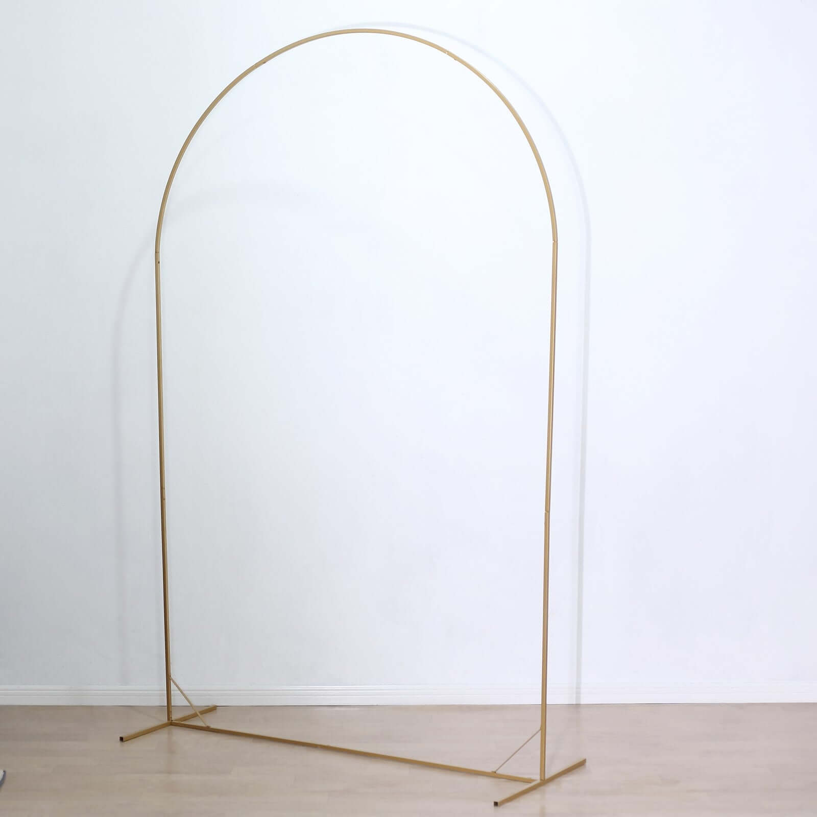 8ft Gold Metal Wedding Arch Chiara Backdrop Stand Floral Display Frame With Round Top